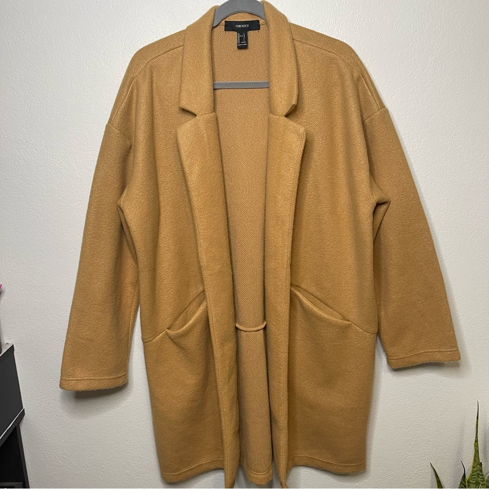 Forever 21 Long Fleece Coat Size L